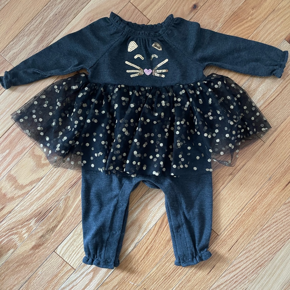 Mud pie sparkle kitty one piece